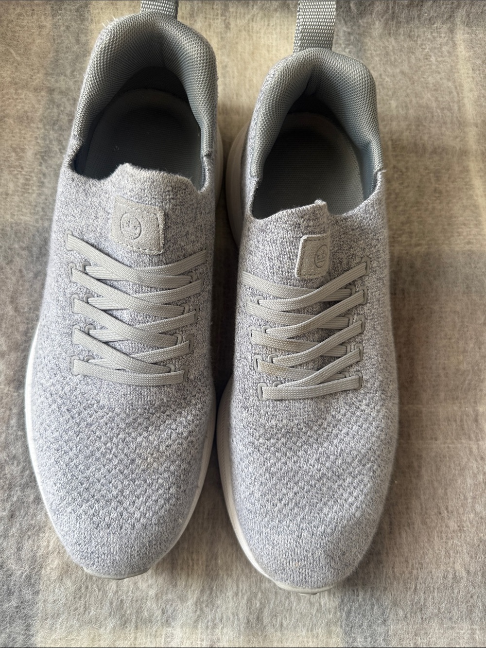 Peter Millar Light Gray Knit Slip-On Sneakers